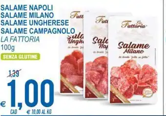 MD Discount La Fattoria Salame Napoli, Salame Milano, Salame Ungherese, Salame Campagnolo 100 g offerta