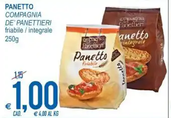 MD Discount Compagnia De' Panettieri Panetto friabile/integrale 250 g offerta