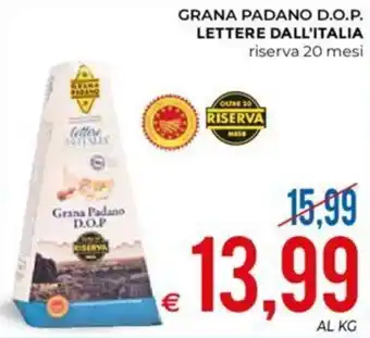 MD Discount Lettere Dall'Italia Grana Padano D.O.P. riserva 20 mesi offerta