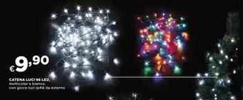 Extracoop Catena Luci 96 Led, multicolor e bianco, con gioco luci ip44 da esterno offerta