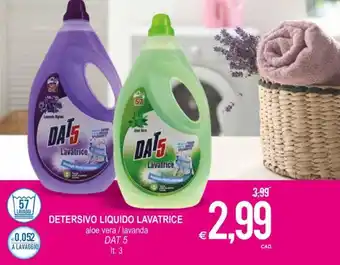 MD Discount Dat 5 Detersivo Liquido Lavatrice aloe vera/lavanda lt. 3 offerta