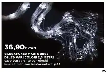 Extracoop Cascata 450 Maxi Gocce Di Led Vari Colori 2,5 Metri ip44 offerta