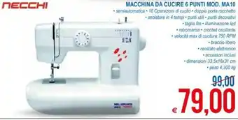 MD Discount Necchi Macchina da Cucire 6 Punti Mod. MA10 offerta
