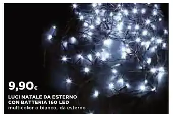 Extracoop Luci Natale Da Esterno Con Batteria 160 Led multicolor o bianco, da esterno offerta