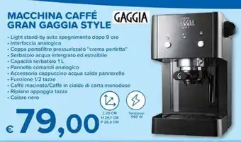 MD Discount Gaggia Macchina Caffé Gran Gaggia Style offerta