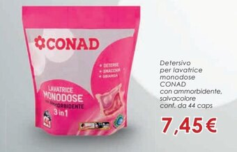 Conad Conad Detersivo per lavatrice monodose con ammorbidente, salvacolore conf. da 44 caps offerta