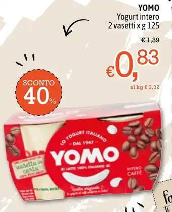 Famila Market Yomo Yogurt intero 2 vasetti x g 125 offerta