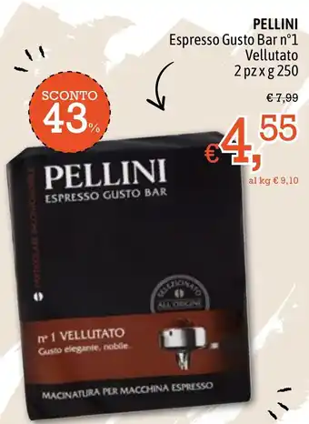Pellini Espresso Gusto Bar n1 Vellutato 2 pz x g 250