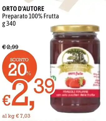 Orto D'Autore Preparato 100% Frutta g 340