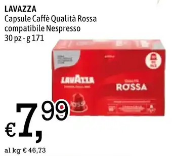 Famila Market Lavazza Capsule Caffè Qualità Rossa compatibile Nespresso 30 pz g 171 offerta