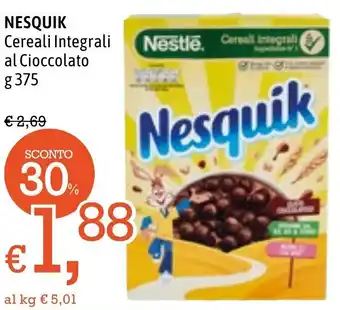 Famila Market Nesquik Cereali Integrali al Cioccolato g 375 offerta