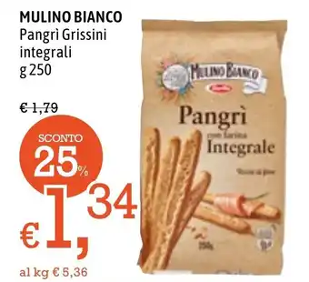 Famila Market Mulino Bianco Pangrì Grissini integrali g 250 offerta