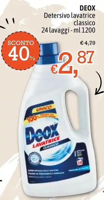 Famila Market Deox Detersivo lavatrice classico 24 lavaggi ml 1200 offerta
