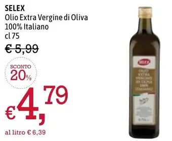 Selex Olio Extra Vergine di Oliva 100% Italiano cl 75