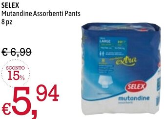 Famila Market Selex Mutandine Assorbenti Pants 8 pz offerta