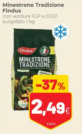 Coop Findus Minestrone Tradizione con verdure IGP e DOP surgelato 1 kg offerta