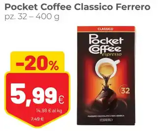Coop Ferrero Pocket Coffee Classico pz. 32 - 400 g offerta