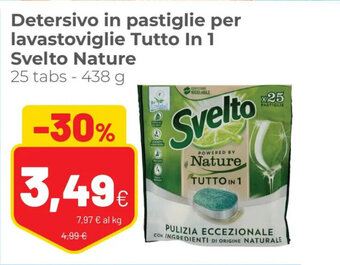 Coop Svelto Nature Detersivo in pastiglie per lavastoviglie Tutto in 1 25 tabs - 438 g offerta