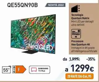 Unieuro Samsung Neo QLED 55" QE55QN90B offerta