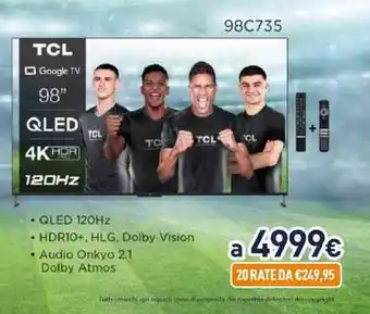 Unieuro TCL QLED 4K 98" 98C735 offerta