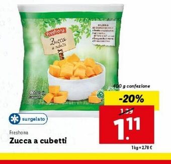 Lidl Zucca a cubetti offerta