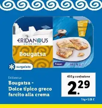 Lidl Bougatsa - dolce tipico greco farcito alla crema offerta