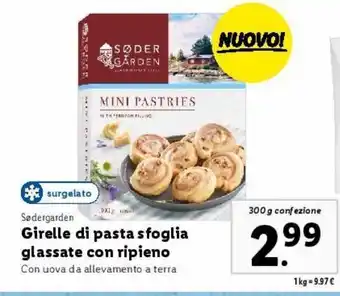 Girelle di pasta sfoglia glassate con ripieno