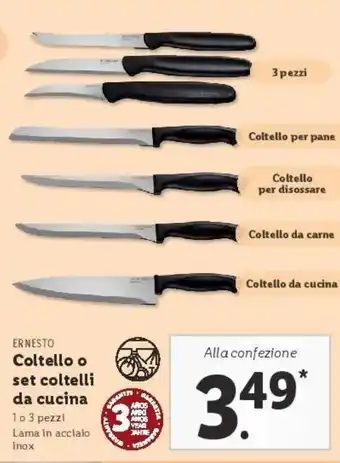 Lidl Coltello o set coltelli da cucina offerta