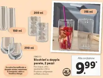Lidl Bicchieri a dopiia parete 2 pezzi offerta