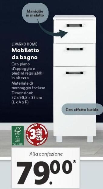 Lidl Mobiletto del bagno offerta