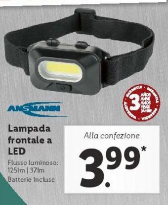 Lidl Lampada frontale a led offerta