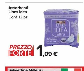 Carrefour Market Assorbenti lines idea conf 12 pz offerta