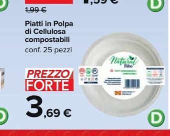 Carrefour Market Piatti in polpa di cellulosa compostabili offerta