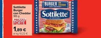 Carrefour Market Sottilette burger con cheddar 185 g offerta