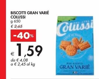 Bennet Biscotti gran varie colussi g 650 offerta