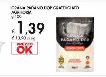 Bennet Grana padano dop grattugiato agriform g 100 offerta
