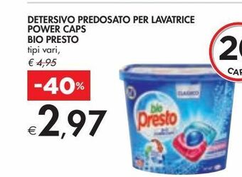 Bennet Detersivo predosato per lavatrice power caps bio presto offerta