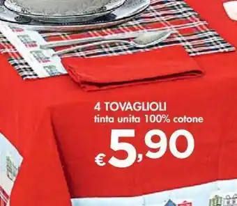 Bennet 4 tovaglioli tinta unita 100 % cotone offerta