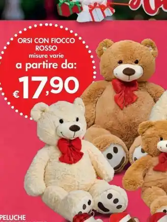 Bennet Orsi con fiocco rosso offerta