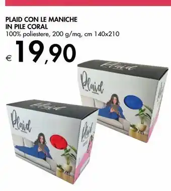 Bennet Plaid con le maniche in pile coral offerta