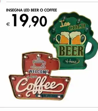 Bennet Insegna led beer o coffee offerta