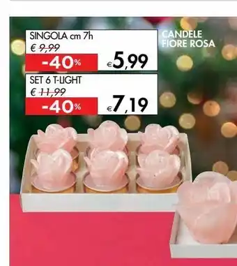 Bennet Candele fiore rosa offerta