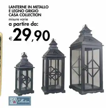 Bennet Lanterne in metallo e legno grigio casa collection offerta
