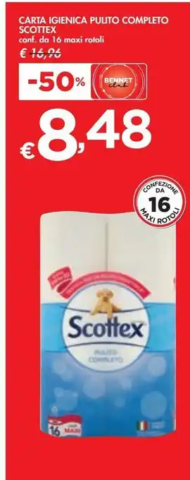 Bennet Carta igienicapulito completo scottex offerta