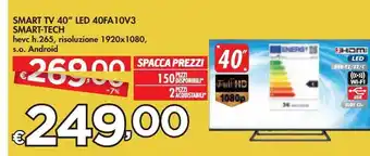 Bennet Smart tv led 40'' 40fa10v3 smart-tech offerta
