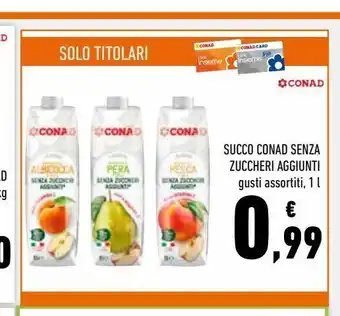 Conad Succo conad senza zuccheri aggiunti 1 l offerta