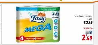 Conad Carta igienica foxy mega 4 rotoli offerta