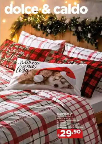 Coop Completo Letto in 100% Cotone disponibile 1 piazza, 1 piazza e mezzo e 2 piazze, stampe assortite offerta