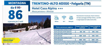 Lidl Trentino-Alto Adige Folgaria (TN) Hotel Casa Alpina offerta