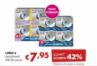 Acqua & Sapone Lines è assorbenti 44/36 pezzi offerta